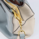 Miu Miu Hand Bag Leather 2way Light Blue Gold Auth 167870A-24