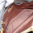 Miu Miu Hand Bag Leather 2way Light Blue Gold Auth 167870A-11