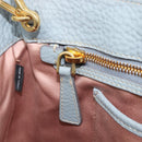 Miu Miu Hand Bag Leather 2way Light Blue Gold Auth 167870A-29