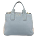 Miu Miu Hand Bag Leather 2way Light Blue Gold Auth 167870A-13