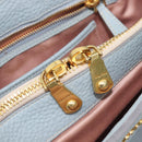 Miu Miu Hand Bag Leather 2way Light Blue Gold Auth 167870A-32