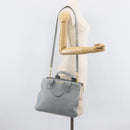 Miu Miu Hand Bag Leather 2way Light Blue Gold Auth 167870A-35