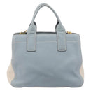 Miu Miu Hand Bag Leather 2way Light Blue Gold Auth 167870A-2