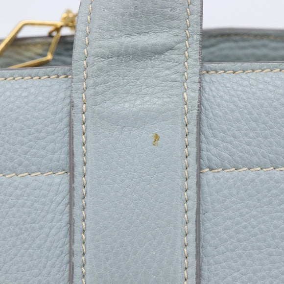 Miu Miu Hand Bag Leather 2way Light Blue Gold Auth 167870A