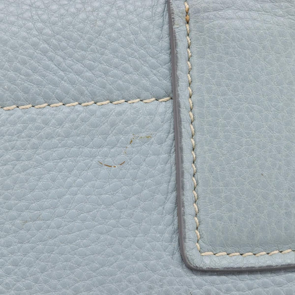 Miu Miu Hand Bag Leather 2way Light Blue Gold Auth 167870A