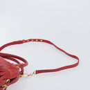 Miu Miu Hand Bag Leather 2way Red Gold Auth 167871M-10