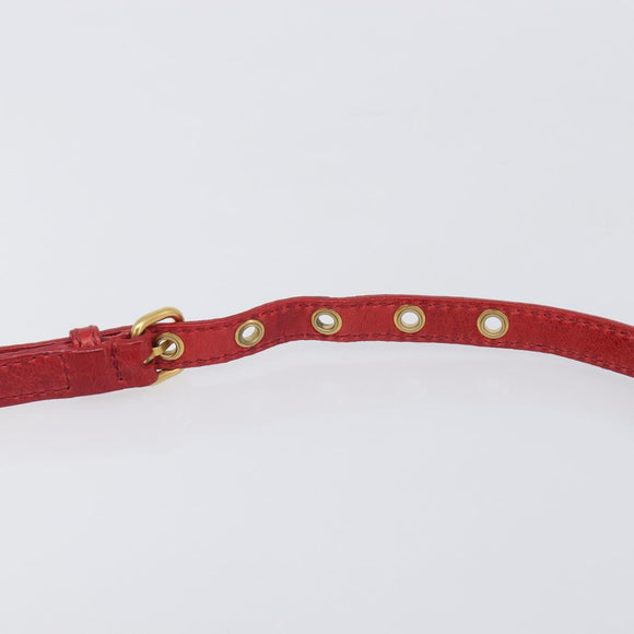 Miu Miu Hand Bag Leather 2way Red Gold Auth 167871M