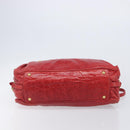 Miu Miu Hand Bag Leather 2way Red Gold Auth 167871M-12