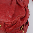 Miu Miu Hand Bag Leather 2way Red Gold Auth 167871M-17