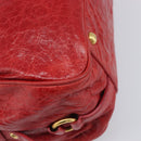 Miu Miu Hand Bag Leather 2way Red Gold Auth 167871M-16