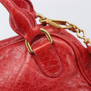 Miu Miu Hand Bag Leather 2way Red Gold Auth 167871M-18