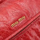 Miu Miu Hand Bag Leather 2way Red Gold Auth 167871M-23