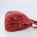 Miu Miu Hand Bag Leather 2way Red Gold Auth 167871M-3