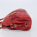 Miu Miu Hand Bag Leather 2way Red Gold Auth 167871M-5