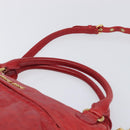 Miu Miu Hand Bag Leather 2way Red Gold Auth 167871M-8