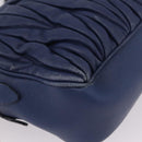 Miu Miu Matelasse Shoulder Bag Leather Blue Gold Auth 167872A-17