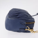 Miu Miu Matelasse Shoulder Bag Leather Blue Gold Auth 167872A-5
