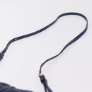 Miu Miu Matelasse Shoulder Bag Leather Blue Gold Auth 167872A-14
