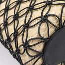 Miu Miu Shoulder Bag Raffia Leather 2way Beige Gold Auth 167874M-13