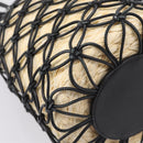 Miu Miu Shoulder Bag Raffia Leather 2way Beige Gold Auth 167874M-15