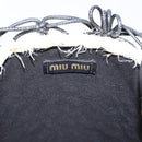 Miu Miu Shoulder Bag Raffia Leather 2way Beige Gold Auth 167874M-21