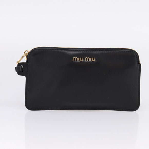 Miu Miu Shoulder Bag Raffia Leather 2way Beige Gold Auth 167874M