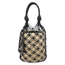 Miu Miu Shoulder Bag Raffia Leather 2way Beige Gold Auth 167874M-2