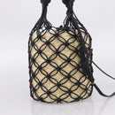Miu Miu Shoulder Bag Raffia Leather 2way Beige Gold Auth 167874M-4