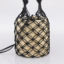 Miu Miu Shoulder Bag Raffia Leather 2way Beige Gold Auth 167874M-5