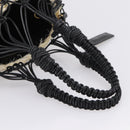 Miu Miu Shoulder Bag Raffia Leather 2way Beige Gold Auth 167874M-7