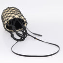 Miu Miu Shoulder Bag Raffia Leather 2way Beige Gold Auth 167874M-9