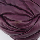 Miu Miu Matelasse Hand Bag Leather 2way Purple Gold Auth 167875M-18