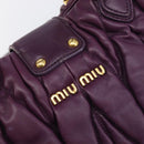 Miu Miu Matelasse Hand Bag Leather 2way Purple Gold Auth 167875M-21