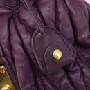 Miu Miu Matelasse Hand Bag Leather 2way Purple Gold Auth 167875M-26