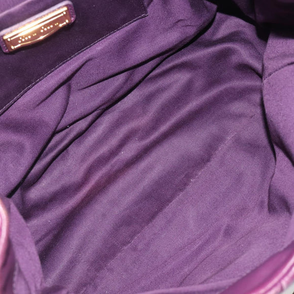 Miu Miu Matelasse Hand Bag Leather 2way Purple Gold Auth 167875M