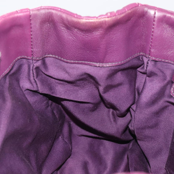 Miu Miu Matelasse Hand Bag Leather 2way Purple Gold Auth 167875M