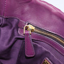 Miu Miu Matelasse Hand Bag Leather 2way Purple Gold Auth 167875M-32