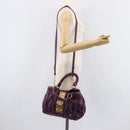 Miu Miu Matelasse Hand Bag Leather 2way Purple Gold Auth 167875M-35