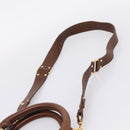 Miu Miu Matelasse Hand Bag Leather 2way Brown Gold Auth 167876A-16