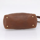 Miu Miu Matelasse Hand Bag Leather 2way Brown Gold Auth 167876A-5