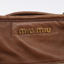 Miu Miu Matelasse Hand Bag Leather 2way Brown Gold Auth 167876A-22