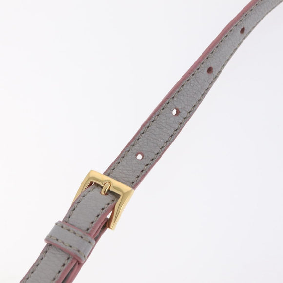 Miu Miu Hand Bag Leather 2way Gray Gold Auth 167877A