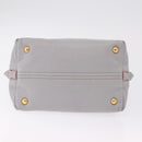 Miu Miu Hand Bag Leather 2way Gray Gold Auth 167877A-14