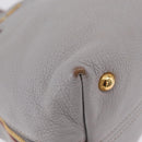 Miu Miu Hand Bag Leather 2way Gray Gold Auth 167877A-15
