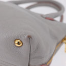 Miu Miu Hand Bag Leather 2way Gray Gold Auth 167877A-16