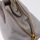 Miu Miu Hand Bag Leather 2way Gray Gold Auth 167877A-20