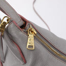 Miu Miu Hand Bag Leather 2way Gray Gold Auth 167877A-21