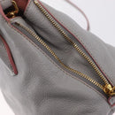 Miu Miu Hand Bag Leather 2way Gray Gold Auth 167877A-22