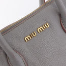 Miu Miu Hand Bag Leather 2way Gray Gold Auth 167877A-23