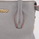 Miu Miu Hand Bag Leather 2way Gray Gold Auth 167877A-3